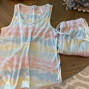 KIKIT Pastel Tie-Dye Women's Pajama Set